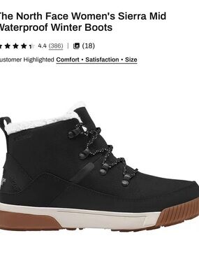 The North Face Women's Black & Brown Sierra Mid Waterproof Winter Boots